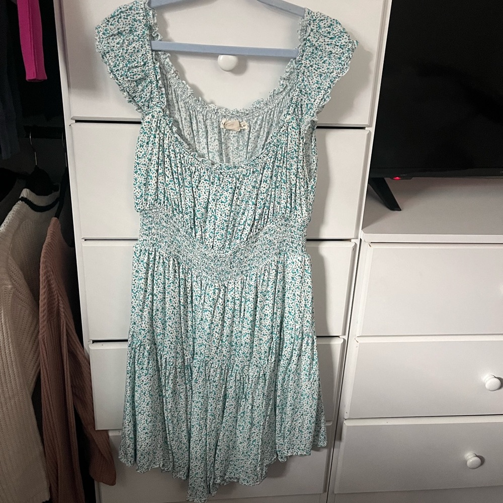 Green floral dress